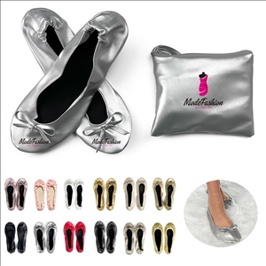 Travel Ballet Flats With Wristlet Bag